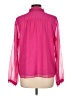 Ann Taylor 100% Polyester Solid Pink Long Sleeve Blouse Size L - photo 2