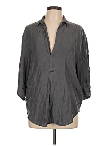 Zara 3/4 Sleeve Button-Down Shirt (view 1)