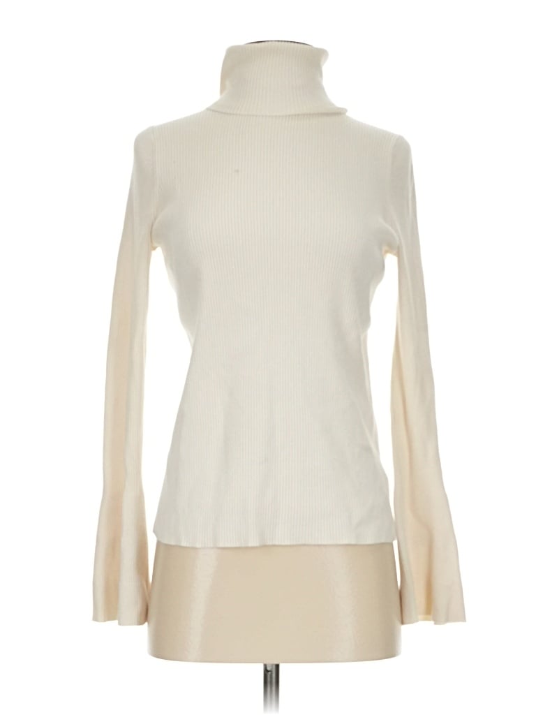 Pre-owned Moth Long Sleeve Top Ivory Turtleneck Tops In White