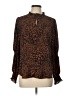 Lark & Ro 100% Polyester Animal Print Brown Long Sleeve Blouse Size 12 - photo 1