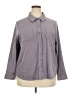 32 Degrees Solid Gray Purple Long Sleeve Blouse Size XXL - photo 1