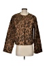 H&M 100% Polyester Animal Print Brown Faux Fur Jacket Size S - photo 1