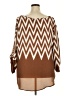 Belle Tweed 100% Polyester Chevron-herringbone Brown 3/4 Sleeve Blouse Size 3X - photo 2