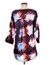 Black Rainn 100% Polyester Purple 3/4 Sleeve Blouse Size M - photo 2