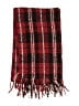 Unbranded Plaid Burgundy Red Scarf One size - photo 2