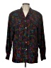 Jordan 100% Polyester Print Black Purple Long Sleeve Blouse Size L - photo 1