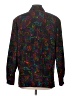 Jordan 100% Polyester Print Black Purple Long Sleeve Blouse Size L - photo 2