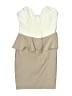 Solemio Color Block Tan Ivory Cocktail Dress Size M - photo 1