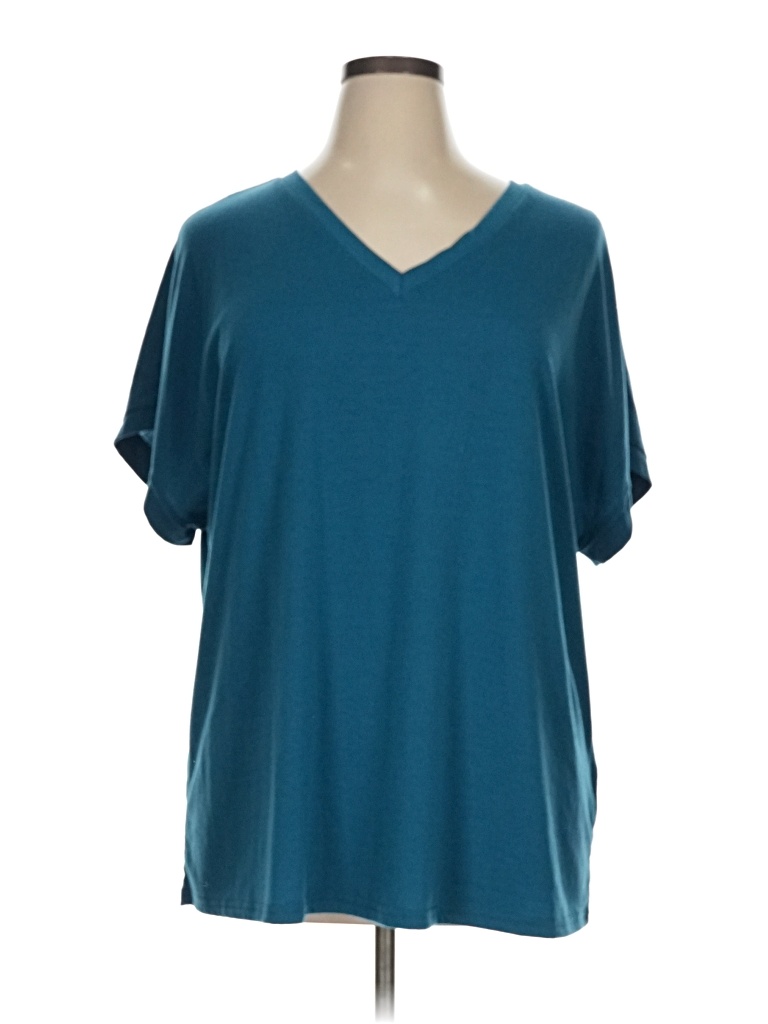 Pre-owned Shein Curve Short Sleeve T-shirt In Blue