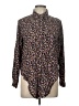 Passport 100% Rayon Floral Black Long Sleeve Blouse Size L - photo 1