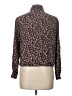 Passport 100% Rayon Floral Black Long Sleeve Blouse Size L - photo 2