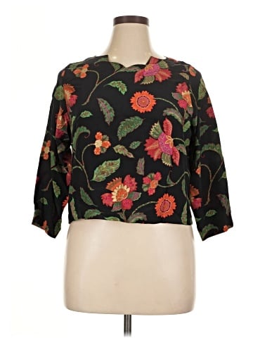 Genny 3/4 Sleeve Silk Top (view 1)