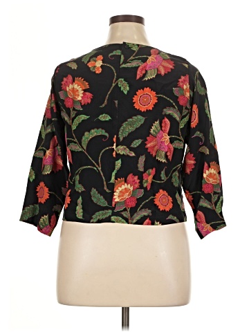 Genny 3/4 Sleeve Silk Top (view 2)