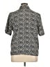 Impressions 100% Polyester Animal Print Silver Black Short Sleeve Blouse Size 16 - photo 2
