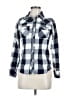 Thread & Supply Checkered-gingham Blue Gray Long Sleeve Button-Down Shirt Size M - photo 1