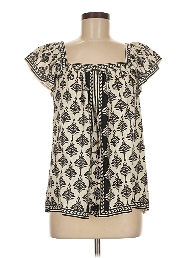 Max Studio Short Sleeve Blouse In White