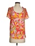 Pleione 100% Polyester Orange Short Sleeve Blouse Size S - photo 1