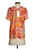 Pleione 100% Polyester Orange Short Sleeve Blouse Size S - photo 2