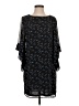 Ark & Co. 100% Polyester Print Black Casual Dress Size S - photo 1