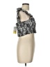 Kourt 100% Polyester Silver Short Sleeve Top Size L - photo 4
