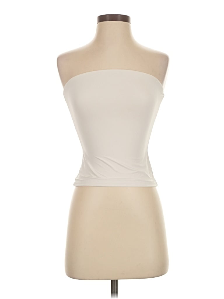 Pre-owned Suuksess Tube Top Ivory Strapless Neckline Tops In White
