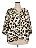 Fred David Animal Print Ivory 3/4 Sleeve Blouse Size 2X - photo 1