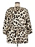 Fred David Animal Print Ivory 3/4 Sleeve Blouse Size 2X - photo 2