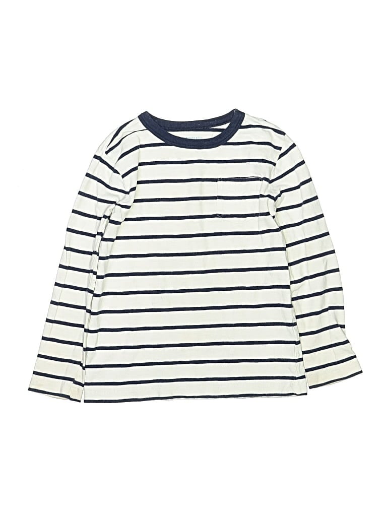 Pre-owned Crewcuts Kids' Long Sleeve T-shirt In White