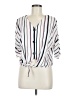 Primark 100% Viscose Stripes White 3/4 Sleeve Blouse Size 6 - photo 1