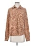 Lulus 100% Polyester Animal Print Brown Long Sleeve Blouse Size S - photo 1