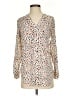 Maeve 100% Rayon Polka Dots Ivory 3/4 Sleeve Blouse Size 2 - photo 1