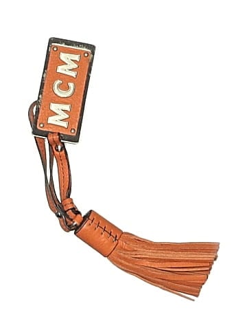 MCM Leather Logo Plate tassel bag charm (view 1)