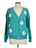 Unbranded 100% Polyester Floral Teal Cardigan Size L - photo 1