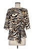 Worthington 100% Polyester Animal Print Ivory 3/4 Sleeve Blouse Size M - photo 1