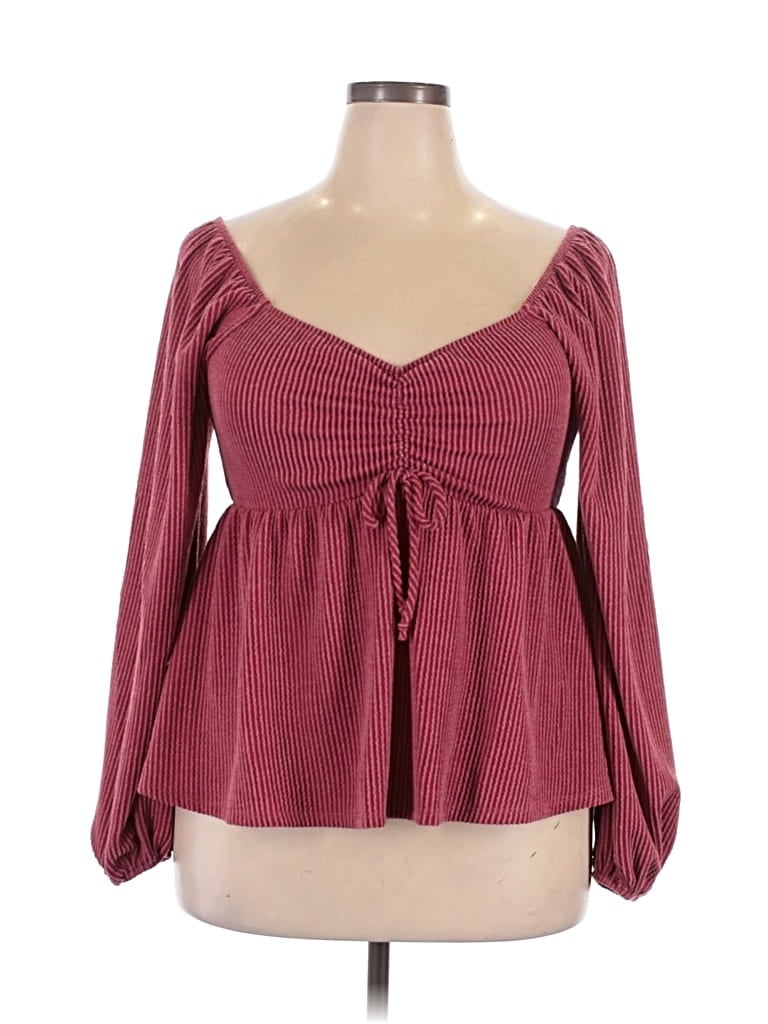 Pre-owned Arula Long Sleeve T-shirt In Burgundy