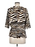 Worthington 100% Polyester Animal Print Ivory 3/4 Sleeve Blouse Size M - photo 2