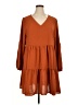 Unbranded 100% Polyester Solid Orange Casual Dress Size XL - photo 1