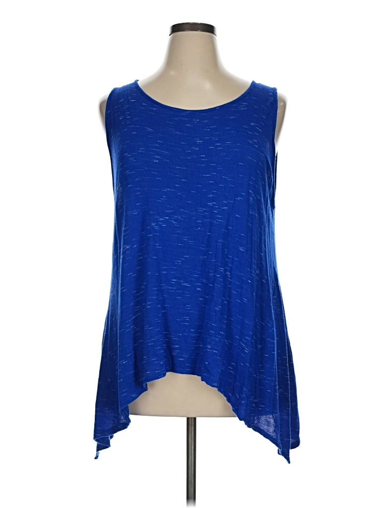 Pre-owned Green Envelope Sleeveless Top Blue Scoop Neck Tops