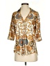 Assorted Brands Paisley Gold 3/4 Sleeve Blouse Size S - photo 1