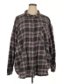 Torrid 100% Cotton Plaid Gray Long Sleeve Button-Down Shirt Size 5X Plus (5) - photo 1