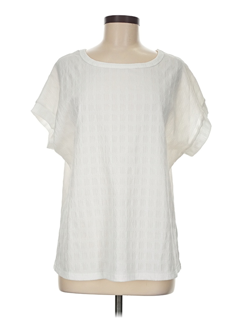 Pre-owned Dokotoo Short Sleeve Blouse In White