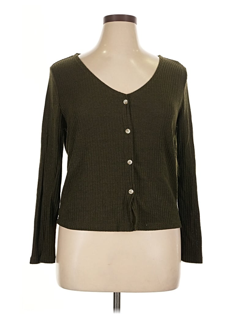 Pre-owned Margaret O'leary Cardigan Sweater In Green