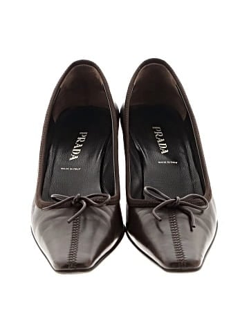 Prada Vintage Low Heeled Brown Leather Shoes  (view 2)