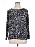 Mario Serrani Animal Print Silver Long Sleeve Blouse Size XL - photo 1