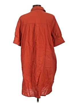 knee length dresses for ladies Orange Linen Clementine Maxi Dress