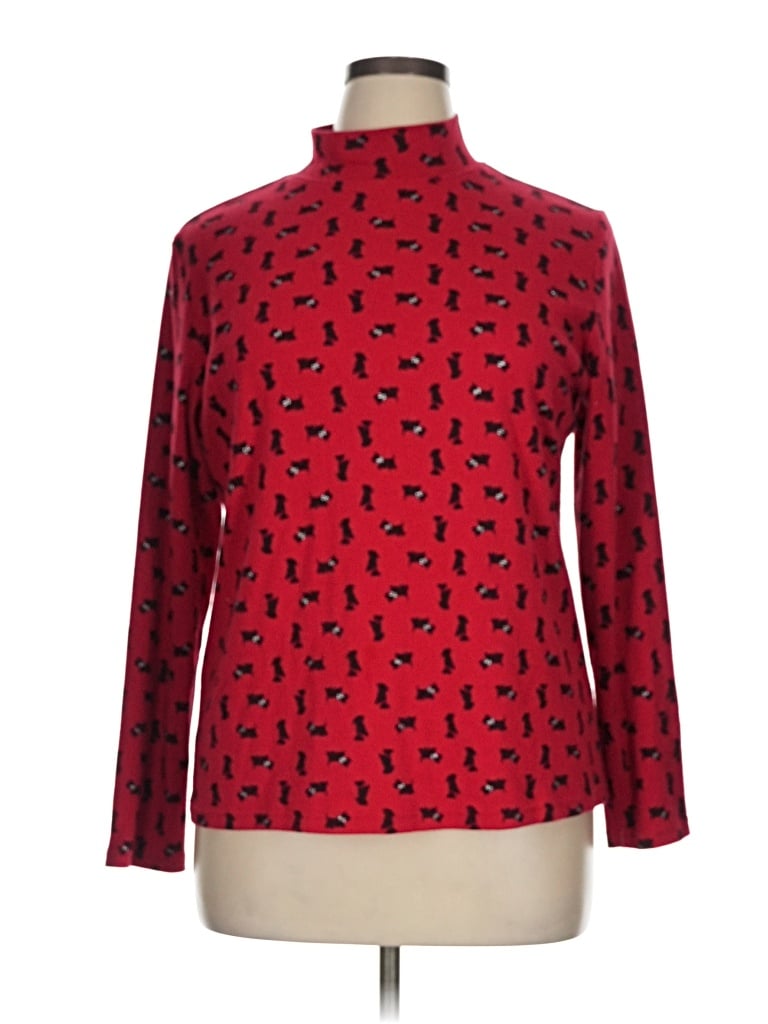 Pre-owned Karen Scott Turtleneck Sweater In Red