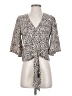 1.State 100% Polyester Animal Print Gray Kimono Size XS - photo 1