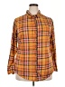 Bobbie Brooks 100% Polyester Plaid Orange Long Sleeve Blouse Size 2X - photo 1
