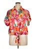 Boston Proper 100% Polyester Tropical Orange Short Sleeve Blouse Size XL - photo 1