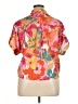 Boston Proper 100% Polyester Tropical Orange Short Sleeve Blouse Size XL - photo 2